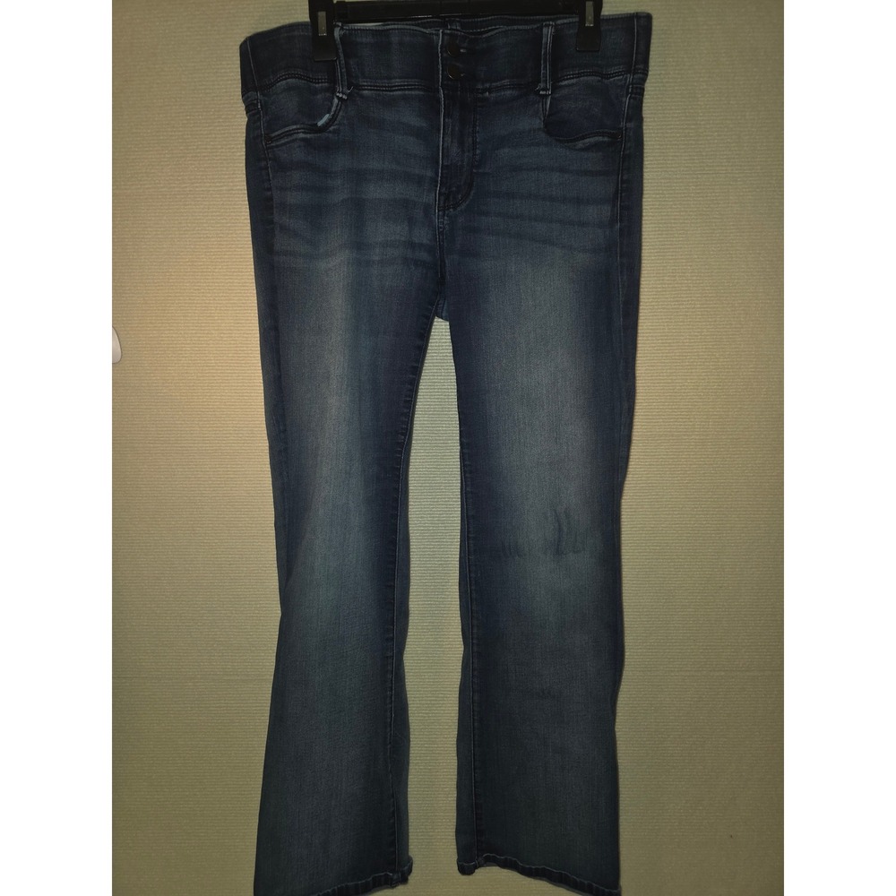 Apt. 9 Womens Bootcut Jeans Dark Wash Stretch Elastic Waist Size 14